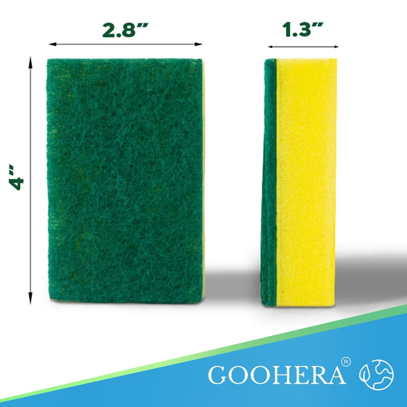 GOOHERA Heavy Duty Scrub Sponge for Cookware, Dual-Sided Cleaning Pot Scrubber, Odorless, Long-Lasting, Kitchen and Dishwashing Essential, Large & Thick 4 x 2.8 x 1.5 Inches, 6 Pack - Image 2